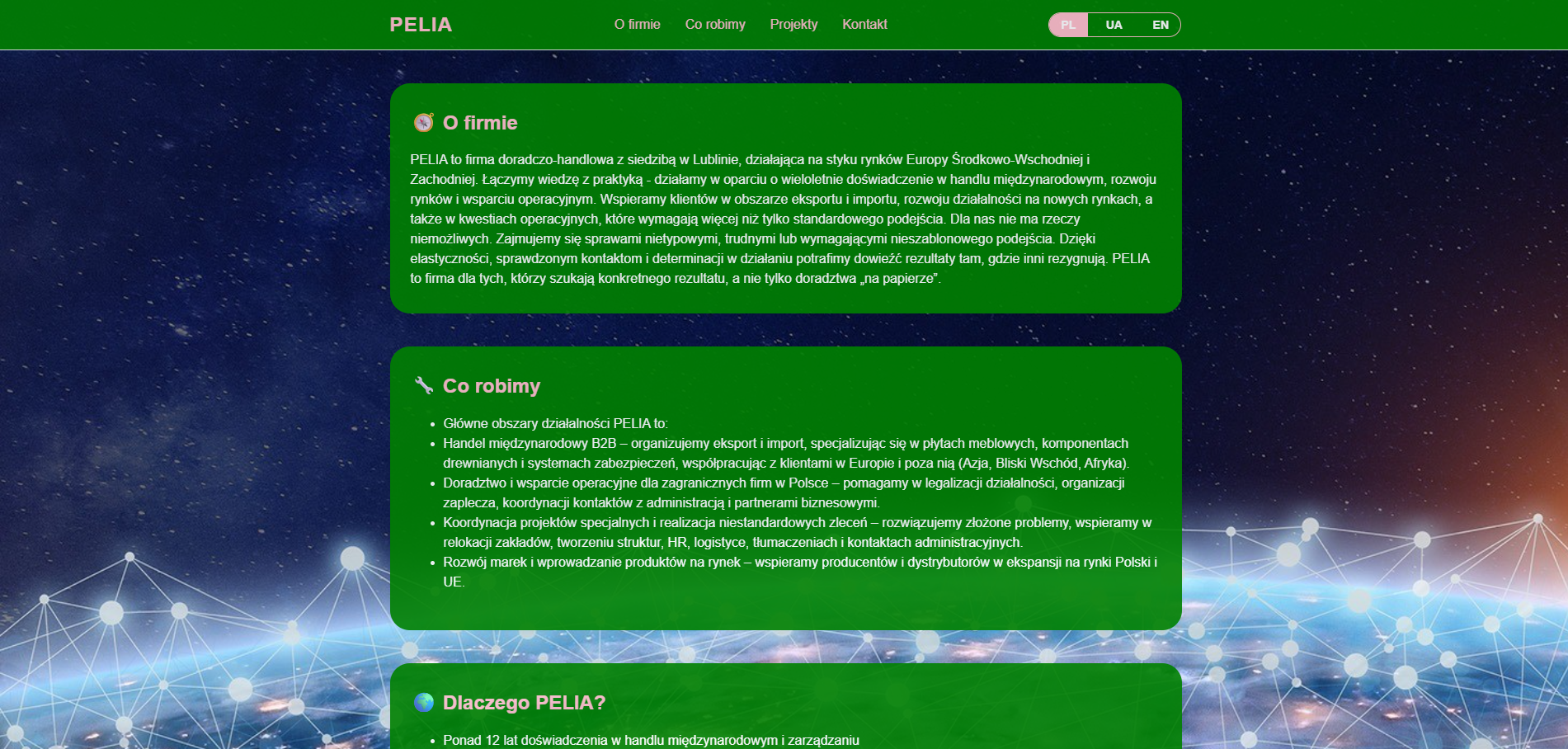 PELIA — сайт консалтинговой компании